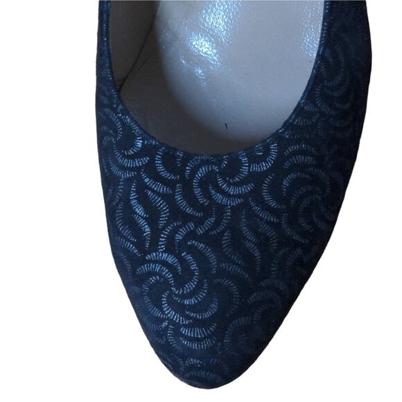 Salvatore Ferragamo Womens Classic Pump Heel Black Leather Abstract Slip On 6.5B - Picture 2 of 11